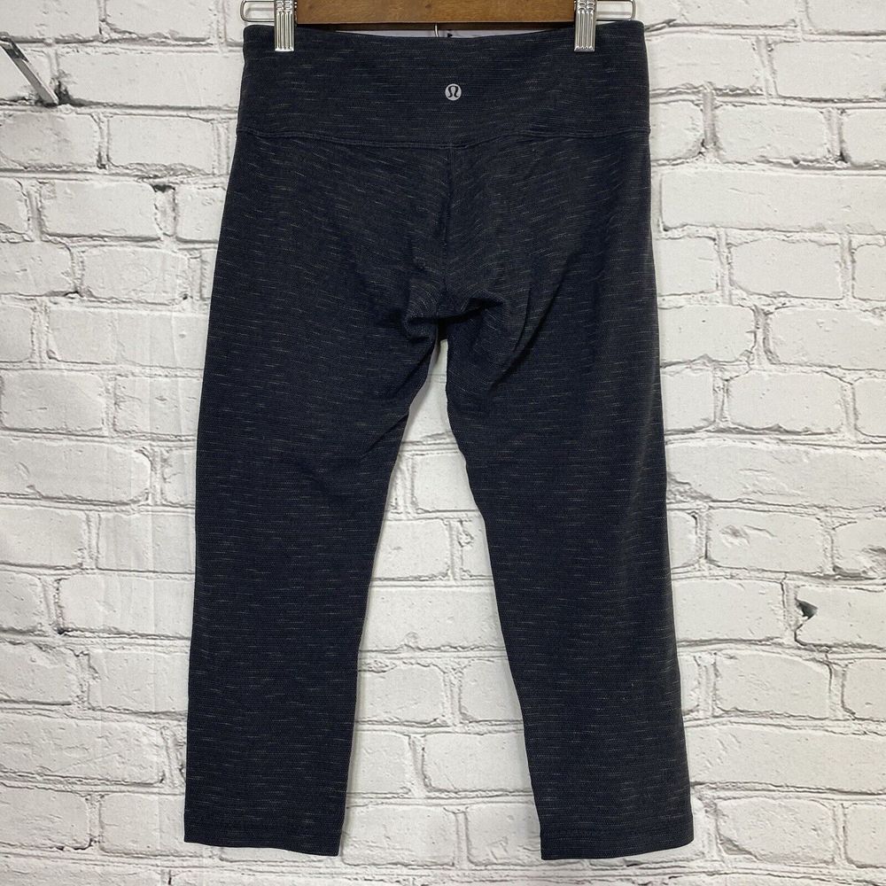 Lululemon Women's Wunder Under Crop II Size 6 Jacquard Black W6D44S Leggings